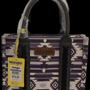 Wrangler Purple Aztec-Pattern Tote with Black Trim